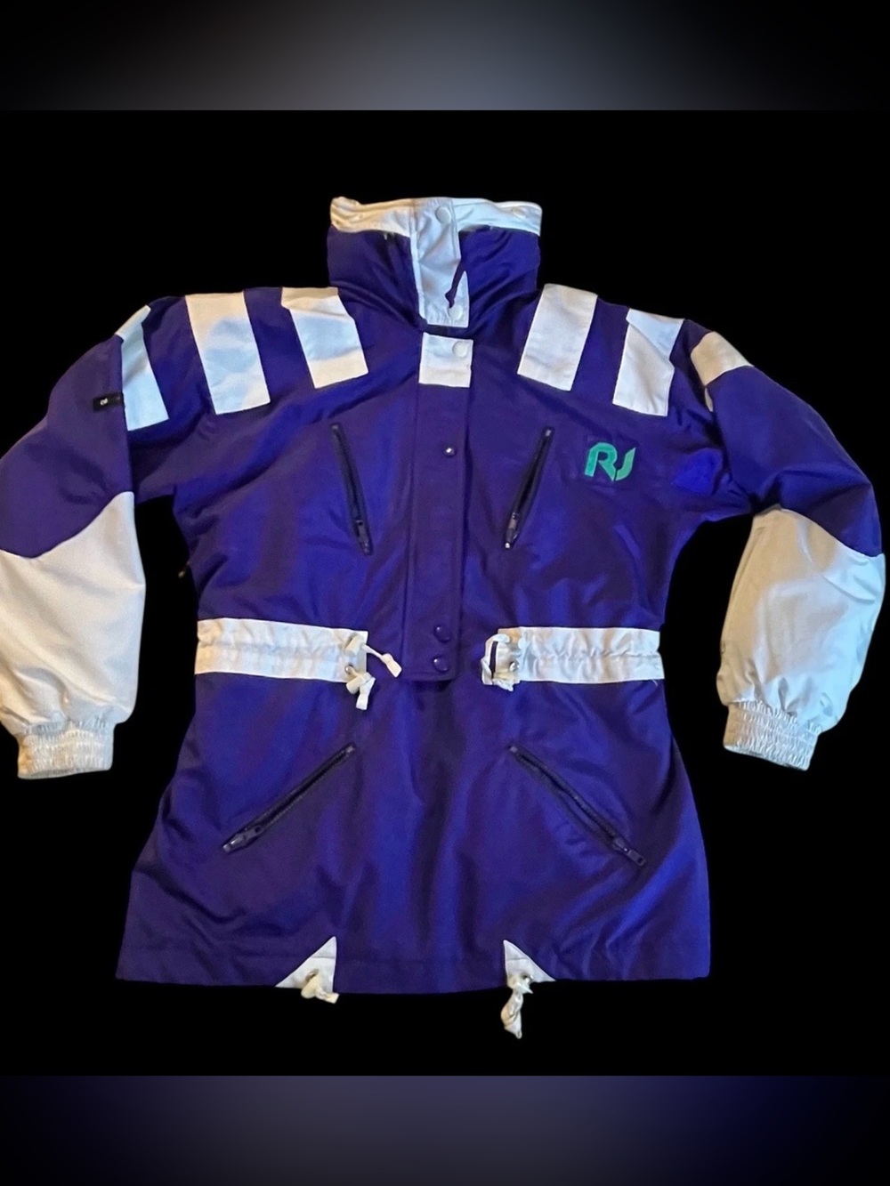 Robert John EUC VTG 80s PURPLE WHITE Color Block Retro Ski Jacket Sz 8